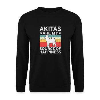 Akita Inu américain - Sweat-shirt Unisexe - noir - Devant - Alina (178cm) & Michal (187cm)