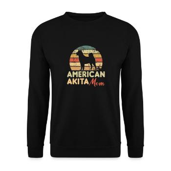 Amerikanischer Akita Inu - Unisex Pullover - Schwarz - Vorne - Alina (178cm) & Michal (187cm)