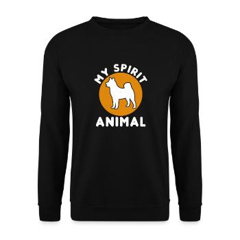 Akita Inu américain - Sweat-shirt Unisexe - noir - Devant - Alina (178cm) & Michal (187cm)
