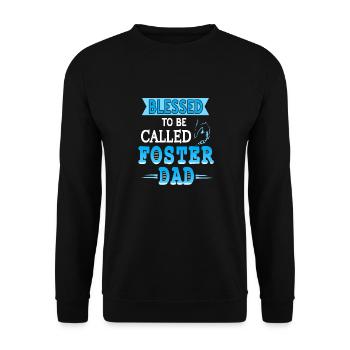 Blessed To Be Called Foster Dad Retro Awesome - Unisex Sweatshirt - black - Front - Alina (178cm) & Michal (187cm)