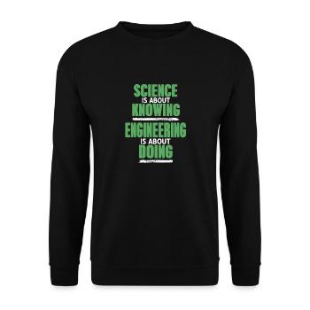 Engineering Is About Doing Awesome Retro Present - Unisex Pullover - Schwarz - Vorne - Alina (178cm) & Michal (187cm)