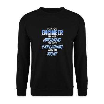 I'm An Engineer I'm Not Arguing Just Explaining - Unisex Pullover - Schwarz - Vorne - Alina (178cm) & Michal (187cm)