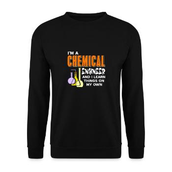 I'm A Chemical Engineer & I Learn Things Design - Unisex Pullover - Schwarz - Vorne - Alina (178cm) & Michal (187cm)
