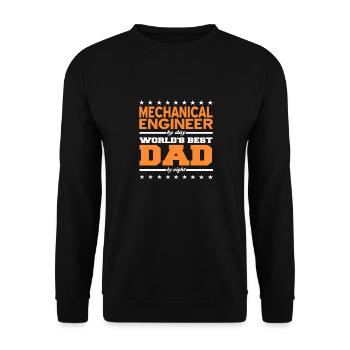 Mechanical Engineer By Day Best Dad By Night - Unisex Pullover - Schwarz - Vorne - Alina (178cm) & Michal (187cm)