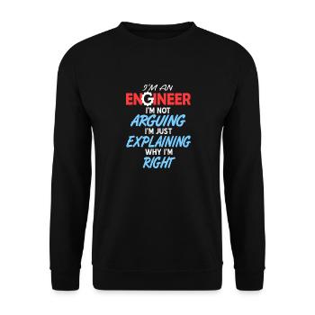 I'm Not Arguing Just Explaining Funny Engineer - Unisex Pullover - Schwarz - Vorne - Alina (178cm) & Michal (187cm)