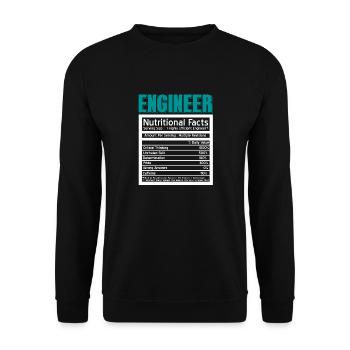 Funny Nutritional Facts Of An Engineer Cool - Unisex Pullover - Schwarz - Vorne - Alina (178cm) & Michal (187cm)