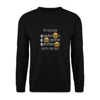 Bugers und Musikmusiker Musikband Hamburgers - Unisex Pullover - Schwarz - Vorne - Alina (178cm) & Michal (187cm)