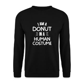 I am a donut in a human costume. funny outfit - Sweat-shirt Unisexe - noir - Devant - Alina (178cm) & Michal (187cm)