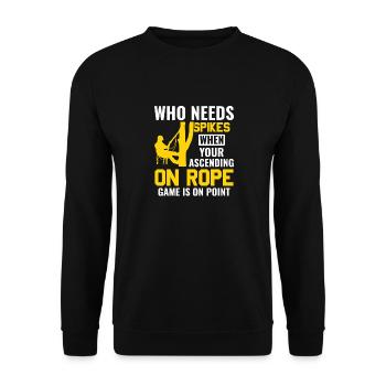 Baumkletterer Arborist Holzfäller Baumpfleger - Unisex Pullover - Schwarz - Vorne - Alina (178cm) & Michal (187cm)