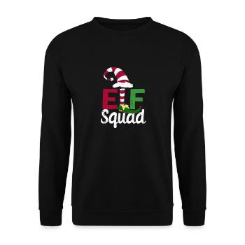 Funny Elves Family Christmas Matching Xmas - Unisex Sweatshirt - black - Front - Alina (178cm) & Michal (187cm)