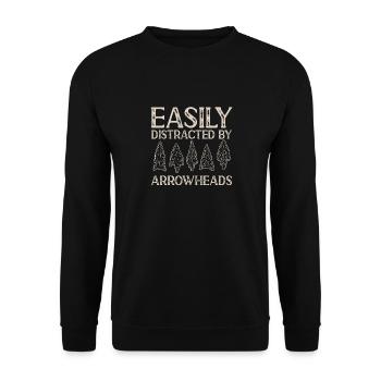 Arrowhead Hunting Pfeilspitzen Sammler - Unisex Pullover - Schwarz - Vorne - Alina (178cm) & Michal (187cm)