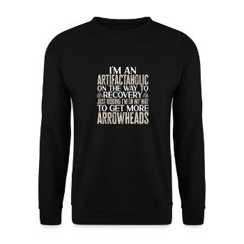Arrowhead Hunting Arrowhead Collector - Unisex Sweatshirt - black - Front - Alina (178cm) & Michal (187cm)