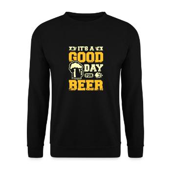 It's a good day for a beer - Unisex Pullover - Schwarz - Vorne - Alina (178cm) & Michal (187cm)