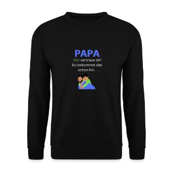 Papa Held - Unisex Pullover - Schwarz - Vorne - Alina (178cm) & Michal (187cm)