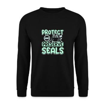 Protéger et préserver les phoques - Sweat-shirt Unisexe - noir - Devant - Alina (178cm) & Michal (187cm)