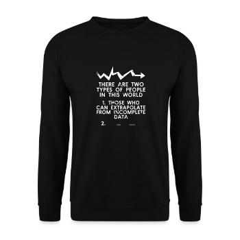 Two Types In This World Funny Database Architect - Unisex Pullover - Schwarz - Vorne - Alina (178cm) & Michal (187cm)