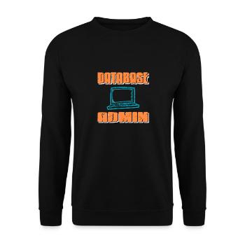 DATABASE Admin Retro Vintage Cool Designs T-Shirt - Unisex Pullover - Schwarz - Vorne - Alina (178cm) & Michal (187cm)