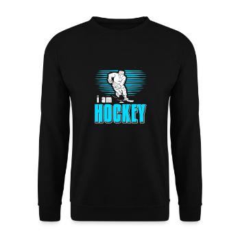 I Am Hockey Cool Awesome Retro T-Shirt Present - Unisex Sweatshirt - black - Front - Alina (178cm) & Michal (187cm)