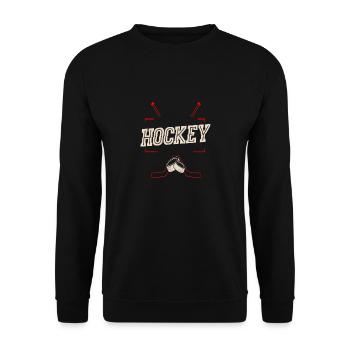 Hockey Cool Awesome Designs For Hockey Players - Unisex Sweatshirt - black - Front - Alina (178cm) & Michal (187cm)