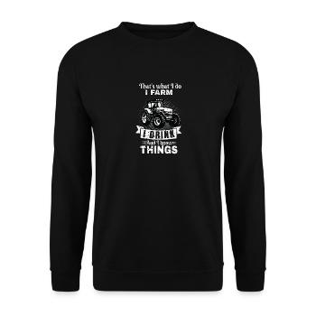 Das Ist Es, Was Ich Mache Und Ich Weiß Etwas - Unisex Pullover - Schwarz - Vorne - Alina (178cm) & Michal (187cm)