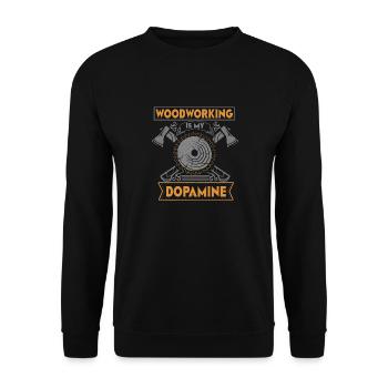Le travail du bois est mon charpentier dopaminergique - Sweat-shirt Unisexe - noir - Devant - Alina (178cm) & Michal (187cm)