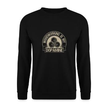 Le travail du bois est mon charpentier dopaminergique - Sweat-shirt Unisexe - noir - Devant - Alina (178cm) & Michal (187cm)