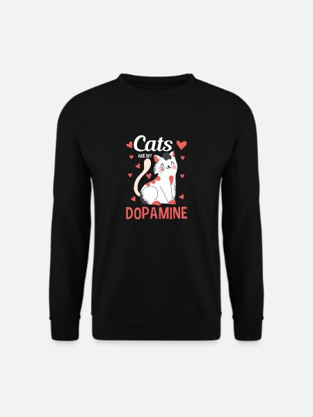 Süße Katzen Sind Mein Dopamin Crazy Cat Lady - Unisex Pullover - Schwarz