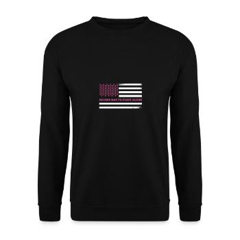 Breast cancer American flag - Unisex Sweatshirt - black - Front - Alina (178cm) & Michal (187cm)