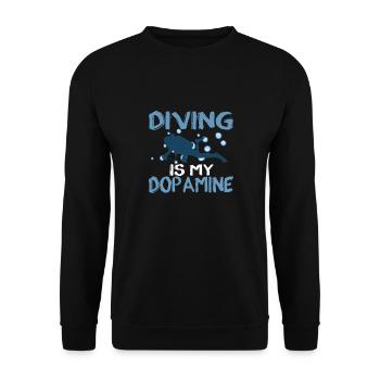 Tauchen Ist Mein Dopamin -Taucher Unter - Unisex Pullover - Schwarz - Vorne - Alina (178cm) & Michal (187cm)