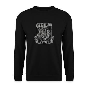Geiler Keiler | Lustiges Wildschwein Jagd - Unisex Pullover - Schwarz - Vorne - Alina (178cm) & Michal (187cm)