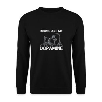 Schlagzeug Sind Mein Dopamin -Schlagzeuger -Drum - Unisex Pullover - Schwarz - Vorne - Alina (178cm) & Michal (187cm)