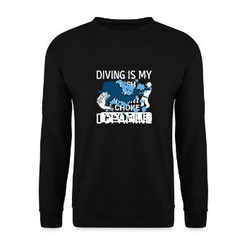 Tauchen Ist Mein Dopamin -Taucher Unter - Unisex Pullover - Schwarz - Vorne - Alina (178cm) & Michal (187cm)