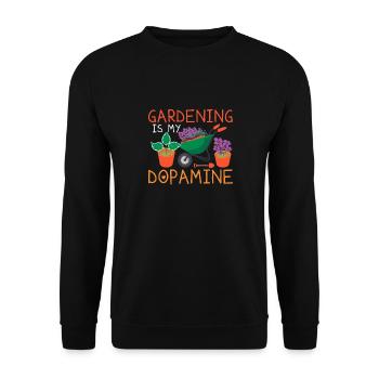 Gartenarbeit Ist Meine Dopamin-Gartengrünpflanze - Unisex Pullover - Schwarz - Vorne - Alina (178cm) & Michal (187cm)