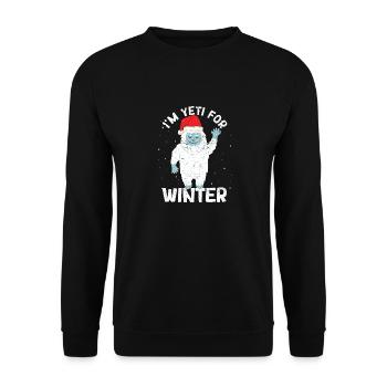 Je suis Yeti pour la neige blanche de Noël d’hiver - Sweat-shirt Unisexe - noir - Devant - Alina (178cm) & Michal (187cm)