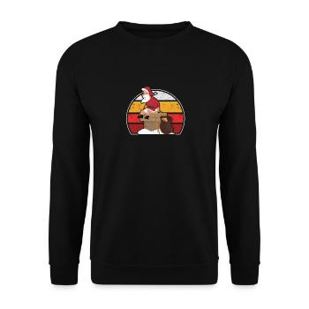 Weihnachtsmann Poops In Der Schornstein Weihnacht - Unisex Pullover - Schwarz - Vorne - Alina (178cm) & Michal (187cm)