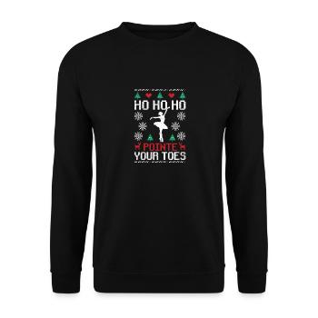 Ho Ho Ho Pointe Ihre Zehen Weihnachten Ballett - Unisex Pullover - Schwarz - Vorne - Alina (178cm) & Michal (187cm)