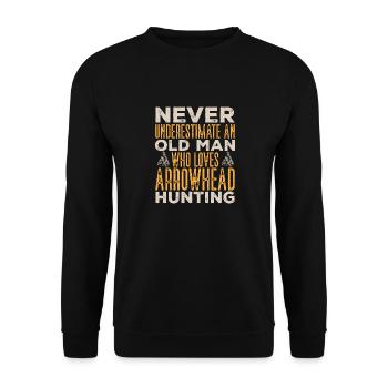 Arrowhead Hunting Arrowhead Collector - Unisex Sweatshirt - black - Front - Alina (178cm) & Michal (187cm)
