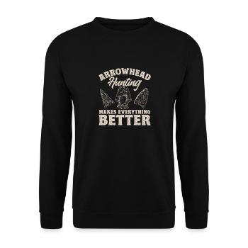 Arrowhead Hunting Arrowhead Collector - Unisex Sweatshirt - black - Front - Alina (178cm) & Michal (187cm)