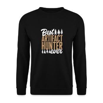 Arrowhead Hunting Pfeilspitzen Sammler - Unisex Pullover - Schwarz - Vorne - Alina (178cm) & Michal (187cm)