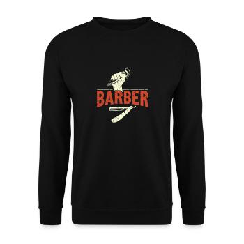 Salon de coiffure Coiffeur Coiffeur Barbier - Sweat-shirt Unisexe - noir - Devant - Alina (178cm) & Michal (187cm)