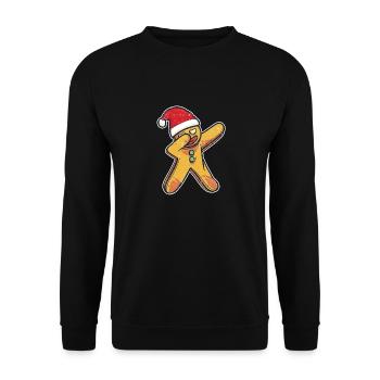 Dabs Gingerbread Man Christmas Bakery Team Xmas - Unisex Sweatshirt - black - Front - Alina (178cm) & Michal (187cm)