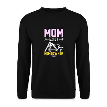 Mom wife homeowner - Unisex Sweatshirt - black - Front - Alina (178cm) & Michal (187cm)