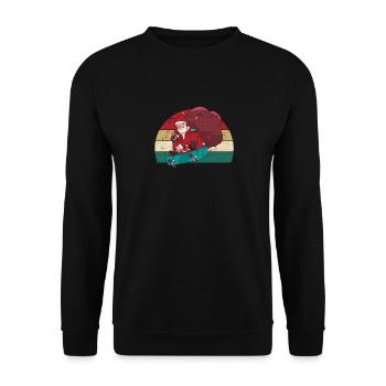 Santa Claus Tricks Skateboard Christmas Skate - Unisex Sweatshirt - black - Front - Alina (178cm) & Michal (187cm)