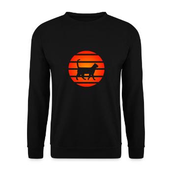 Coucher de soleil de chat - Sweat-shirt Unisexe - noir - Devant - Alina (178cm) & Michal (187cm)