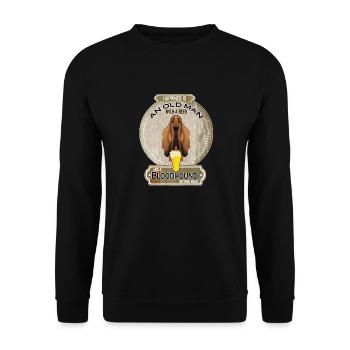 Bloodhound Dad Beer Lover - Unisex Pullover - Schwarz - Vorne - Alina (178cm) & Michal (187cm)