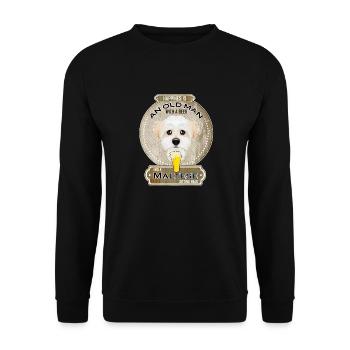 Maltese Dad Beer Lover - Unisex Pullover - Schwarz - Vorne - Alina (178cm) & Michal (187cm)
