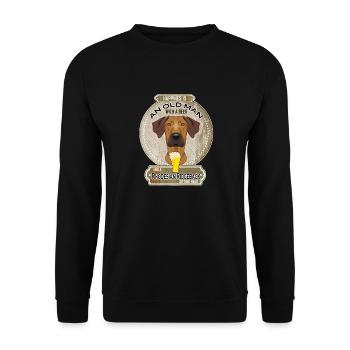 Rhodesian Ridgeback Dad Beer Lover - Unisex Pullover - Schwarz - Vorne - Alina (178cm) & Michal (187cm)