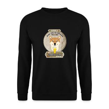 Shiba Inu Dad Beer Lover - Unisex Pullover - Schwarz - Vorne - Alina (178cm) & Michal (187cm)