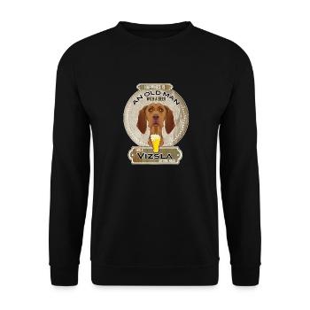 Vizsla Dad Beer Lover - Unisex Pullover - Schwarz - Vorne - Alina (178cm) & Michal (187cm)