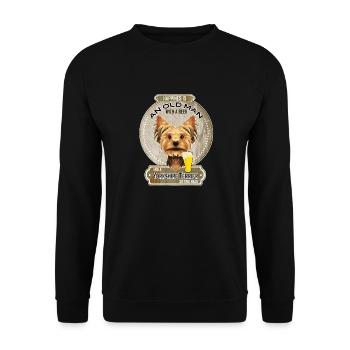 Yorkshire Terrier Dad Beer Lover - Unisex Pullover - Schwarz - Vorne - Alina (178cm) & Michal (187cm)
